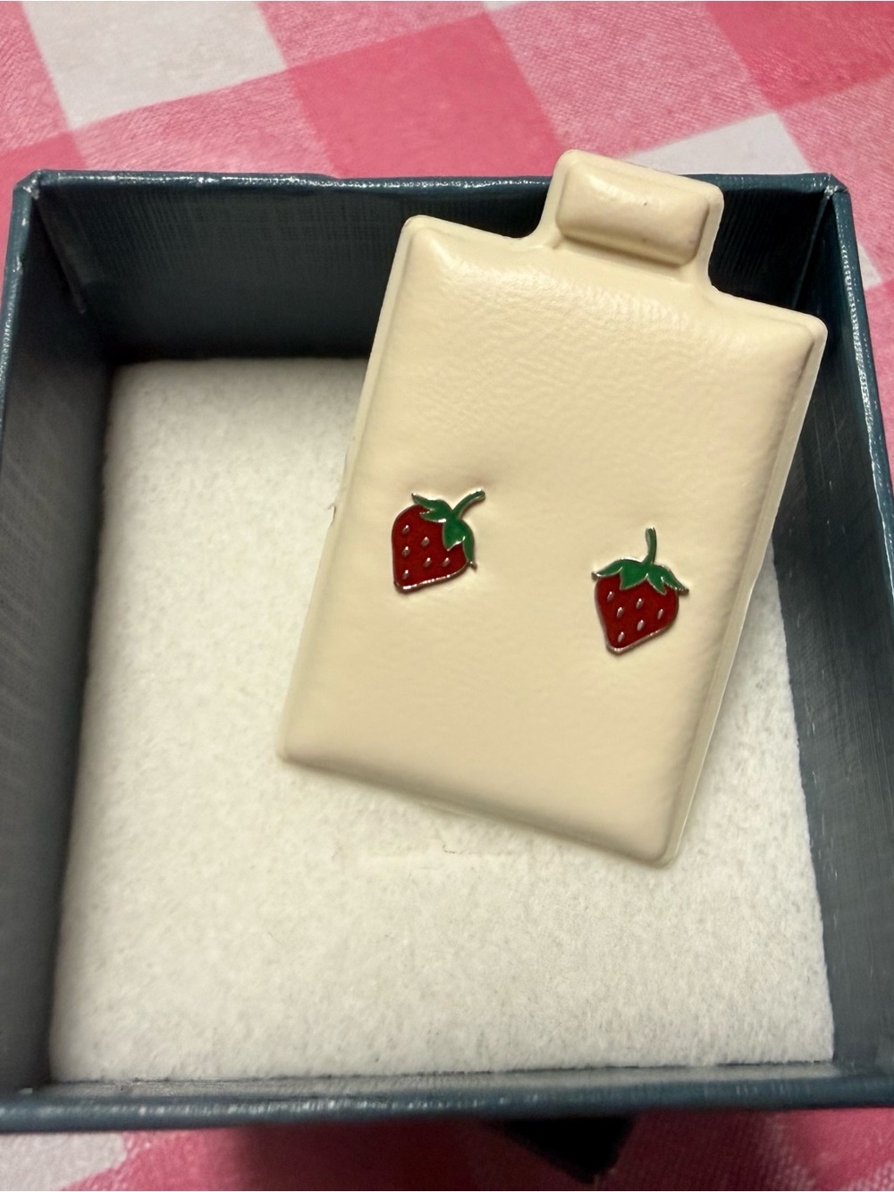 Strawberry Stud Earrings Kids | 925 Sterling Silver - Picture 5 of 5